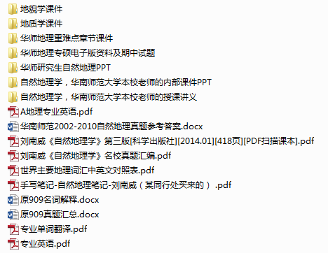 华南师范大学934自然地理考研真题（学硕）复习资料